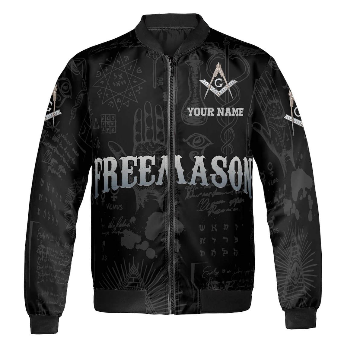 Custom Name Master Mason Sons of The Light Worldwide Bomber Jacket (S-5XL)