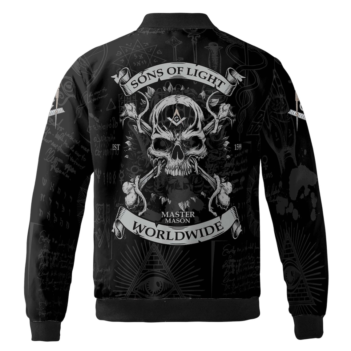 Custom Name Master Mason Sons of The Light Worldwide Bomber Jacket (S-5XL)