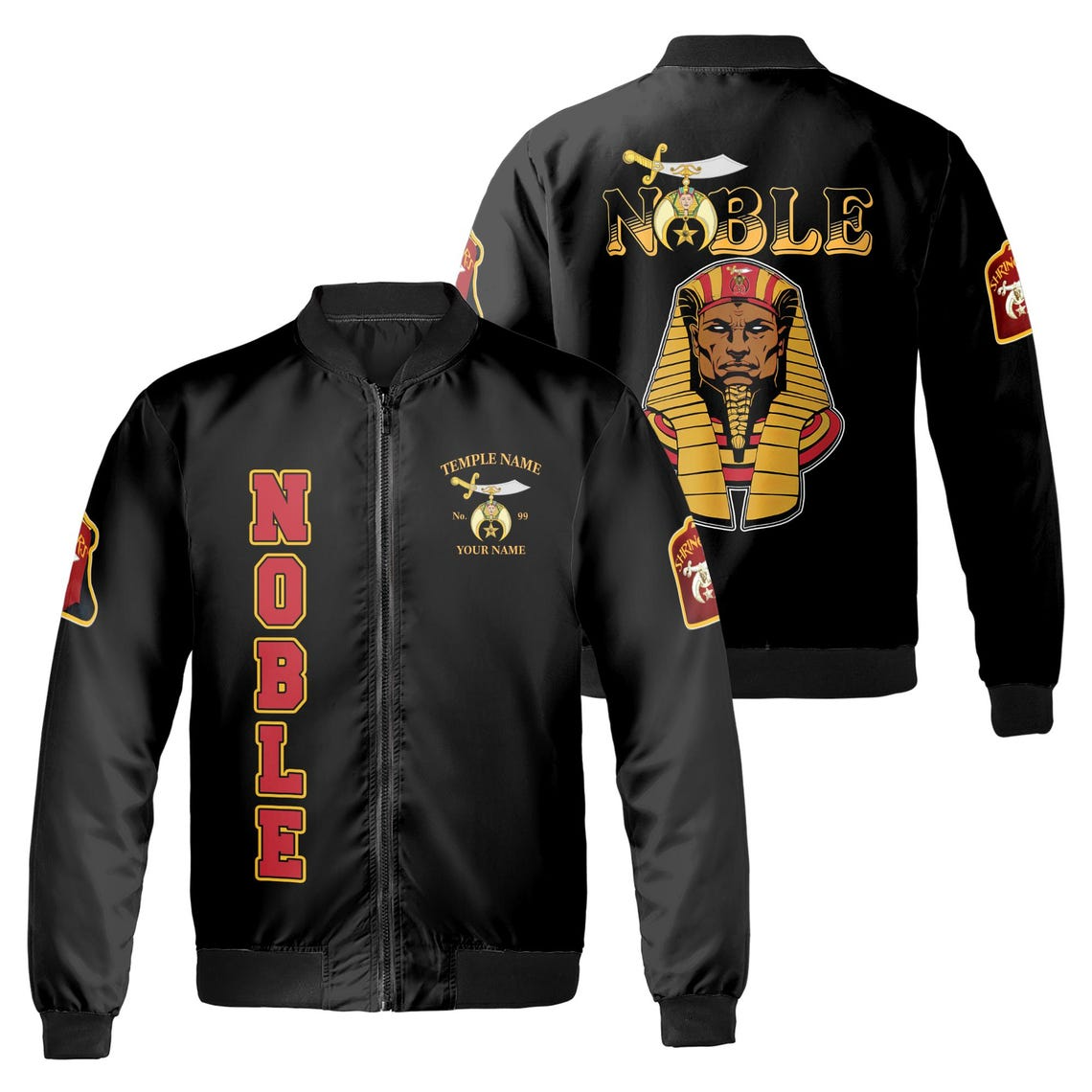 Personalized Freemason Mystic Noble Shriners Bomber Jacket (S-5XL)