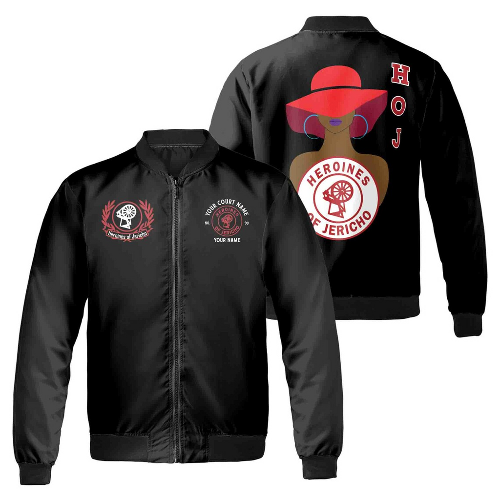 Personalized HOJ Lady Heroines of Jericho Freemason Bomber Jacket (S-5XL)
