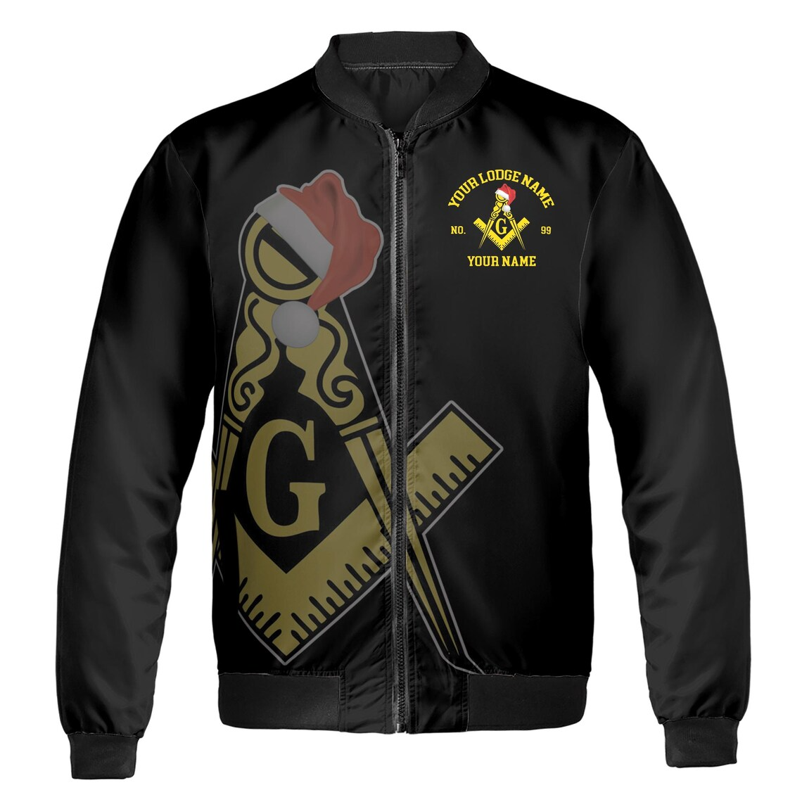 Personalized Merry Christmas Masonic Xmas Is Coming Freemasonry Bomber Jacket (S-5XL)