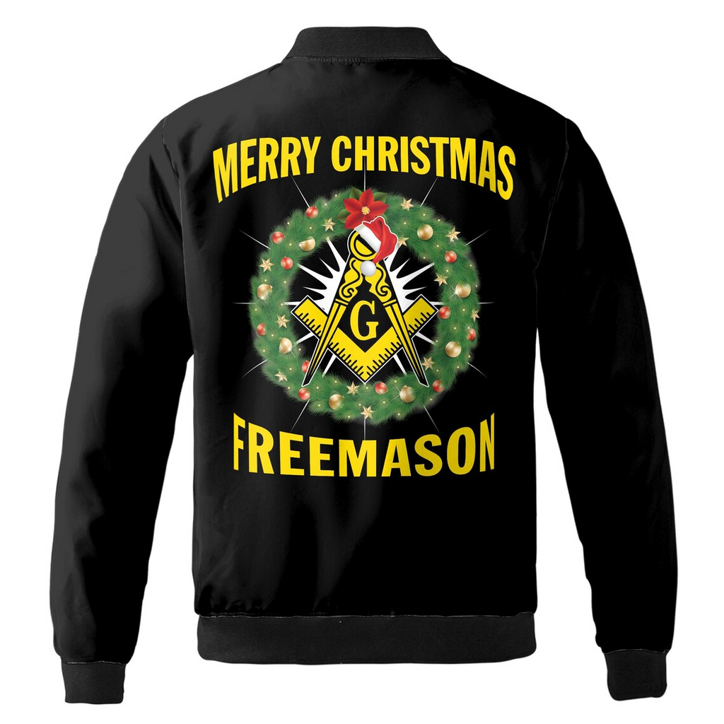 Personalized Merry Christmas Masonic Xmas Is Coming Freemasonry Bomber Jacket (S-5XL)