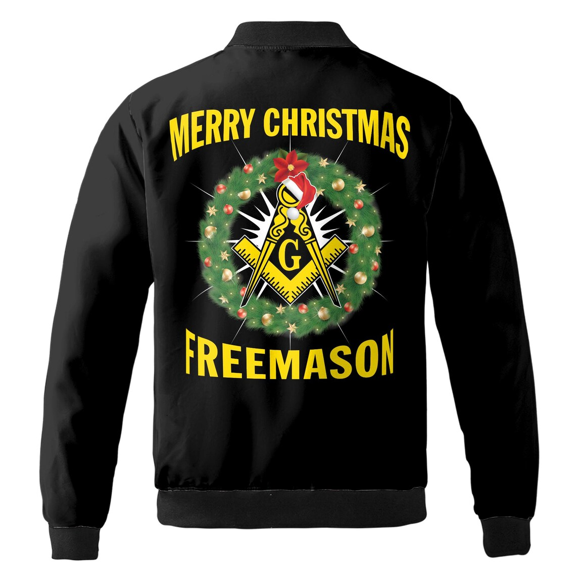 Personalized Merry Christmas Masonic Xmas Is Coming Freemasonry Bomber Jacket (S-5XL)