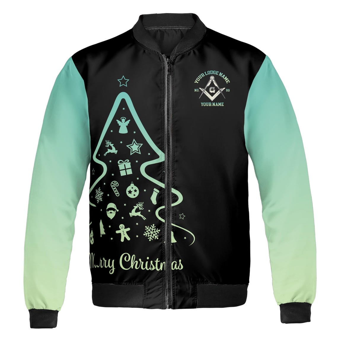 Personalized Merry Christmas Masonic Xmas Is Coming Freemasonry Bomber Jacket (S-5XL)