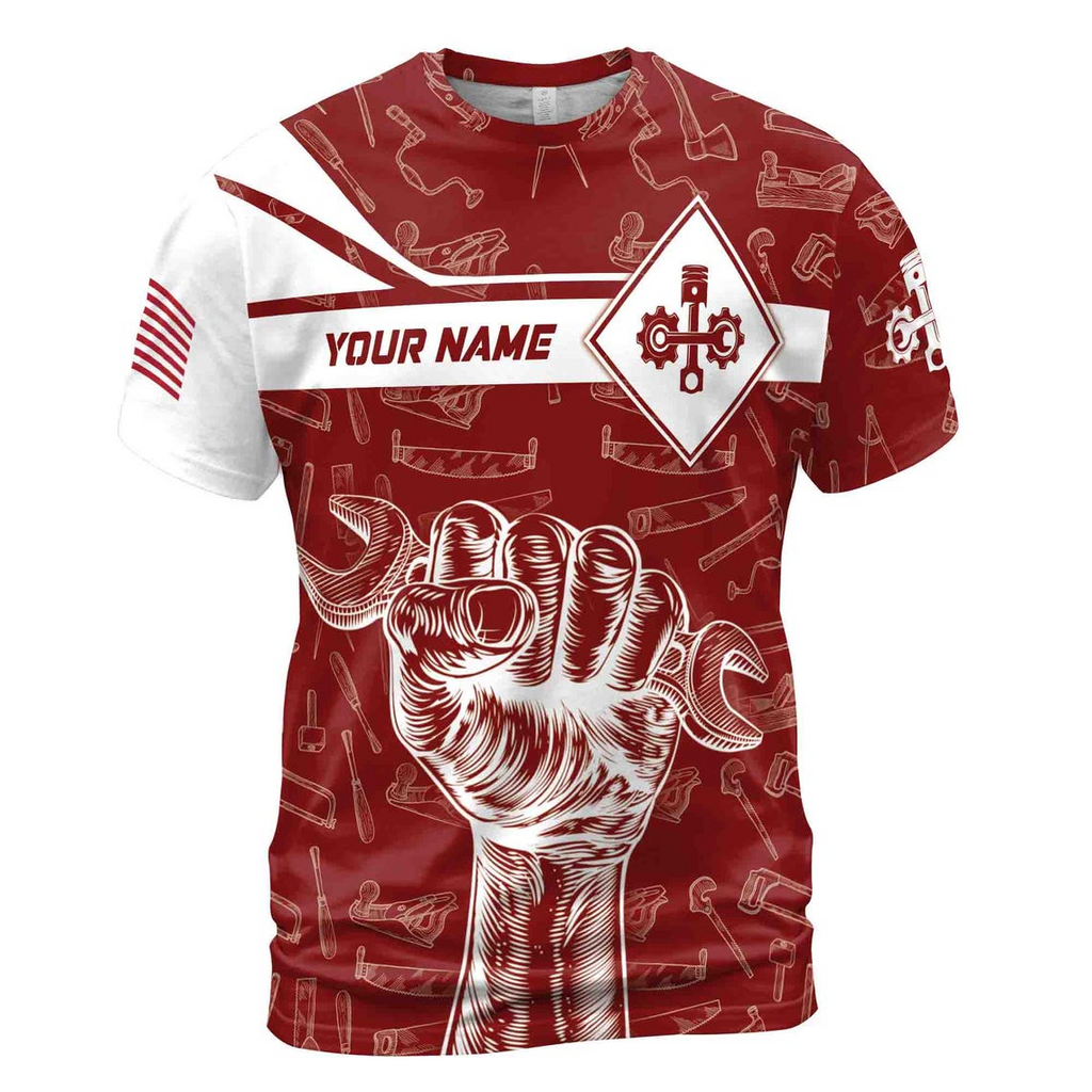 Customize Name Mechanic Hand Tool Set Dad Gift 3D T-Shirt S-5XL