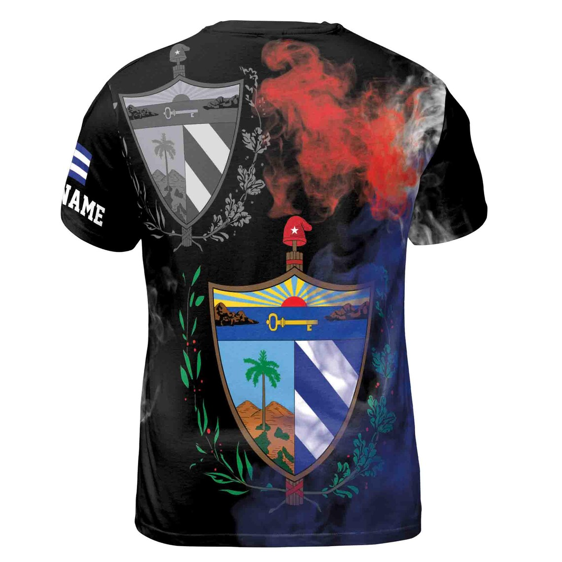 Custom Name Cuba Flag Coat of Arms Cuban Pride 3D T-Shirt (S-5XL)