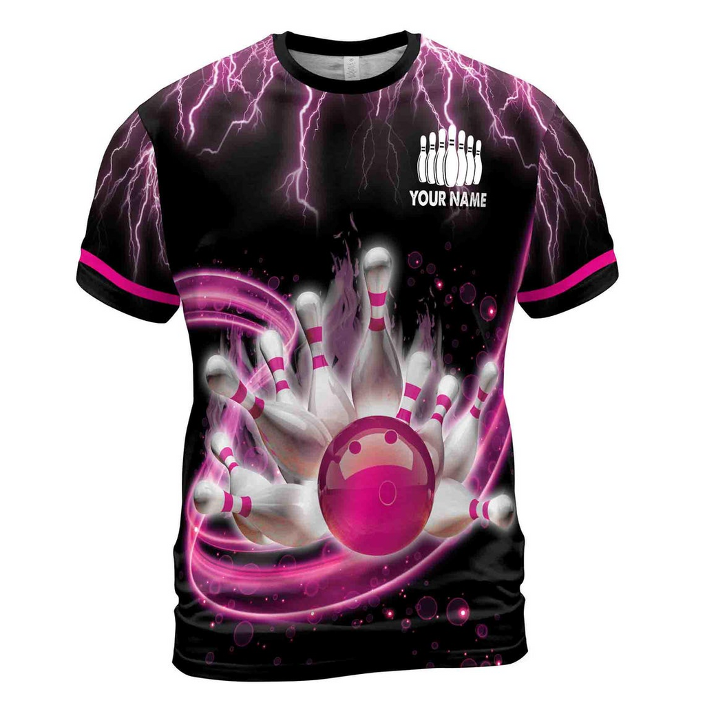 Custom Bowling Team T-Shirt: Funny Personalized Design 3D (S-5XL)
