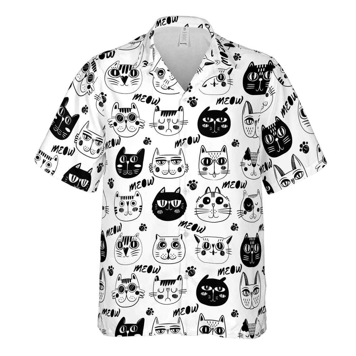 Cat Meow Hawaiian Shirt 3D: Funny Tropical Print for Men & Women