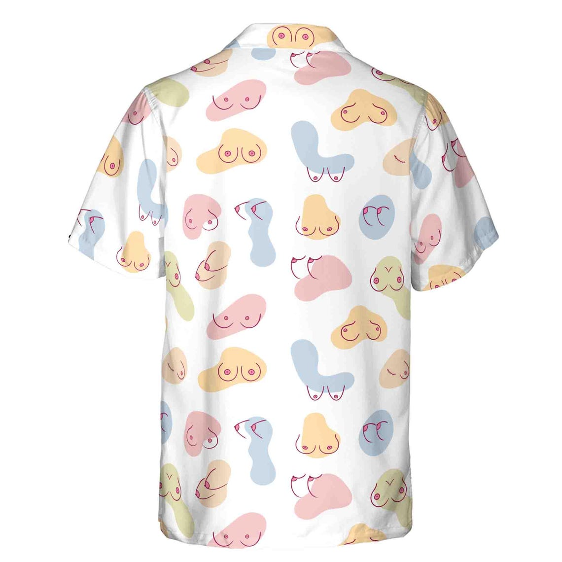 Funny Ladies Chest Pastel Hawaiian Shirts Size (S-5XL) for Men and Women