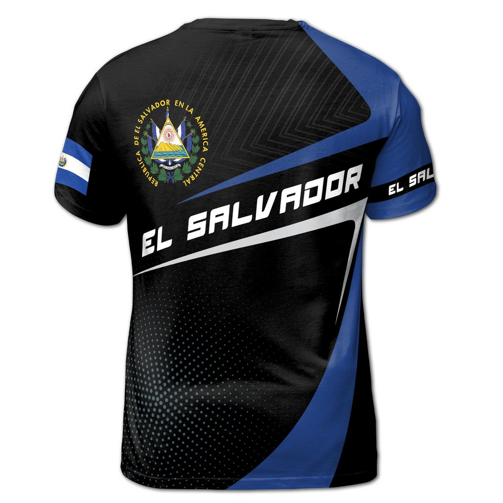 Custom Name El Salvador Flag Patriotic Unisex 3D T-Shirt S-5XL
