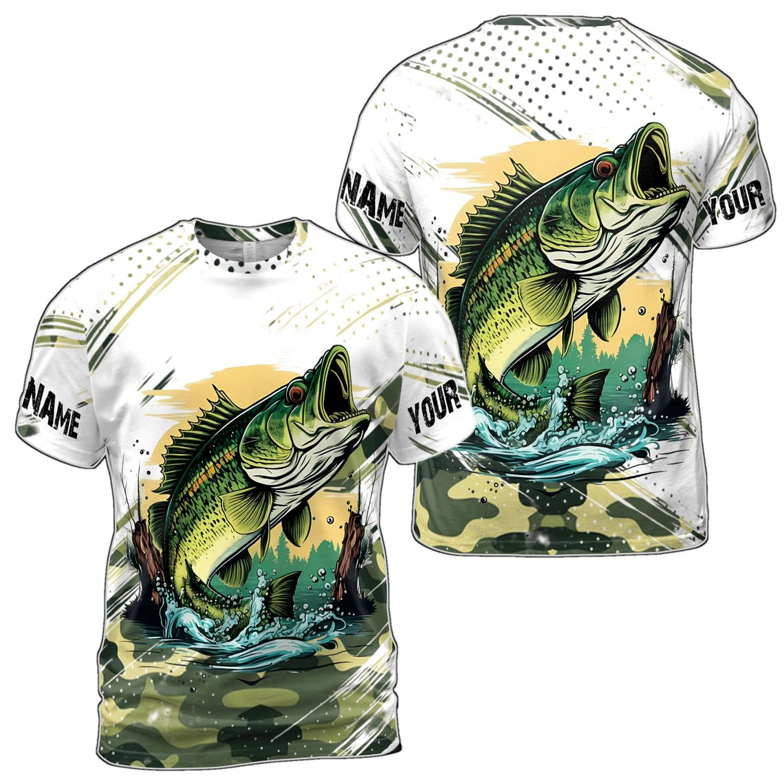 Customized Bass Fish 3D T-Shirt: Bold Design