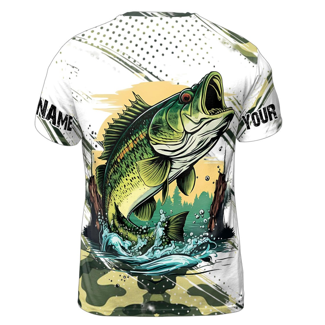 Customized Bass Fish 3D T-Shirt: Bold Design