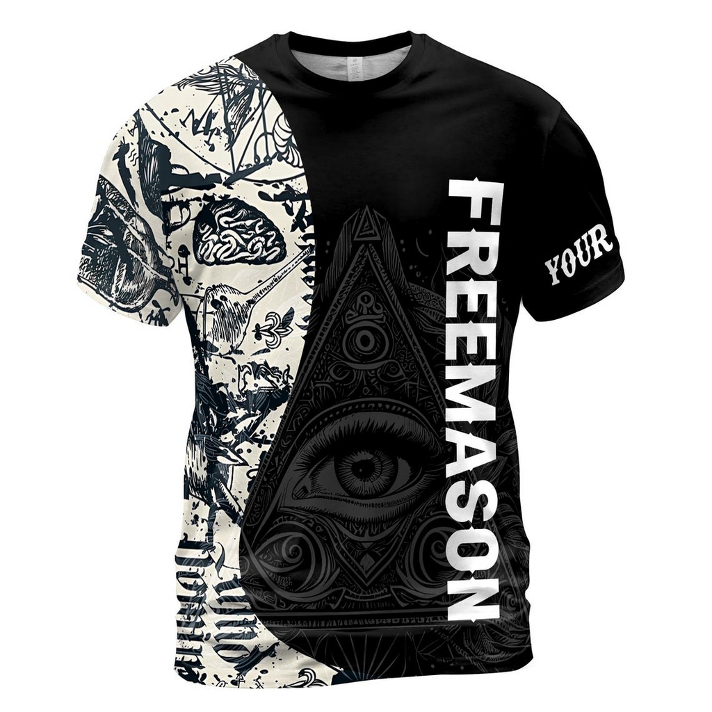 Custom Name Freemason Unlock Your Knowleadge Men's 3D T-Shirt S-5XL