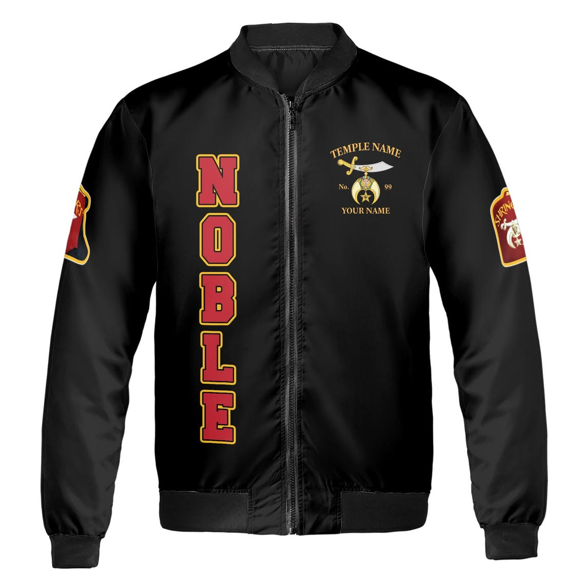 Personalized Freemason Mystic Noble Shriners Bomber Jacket (S-5XL)