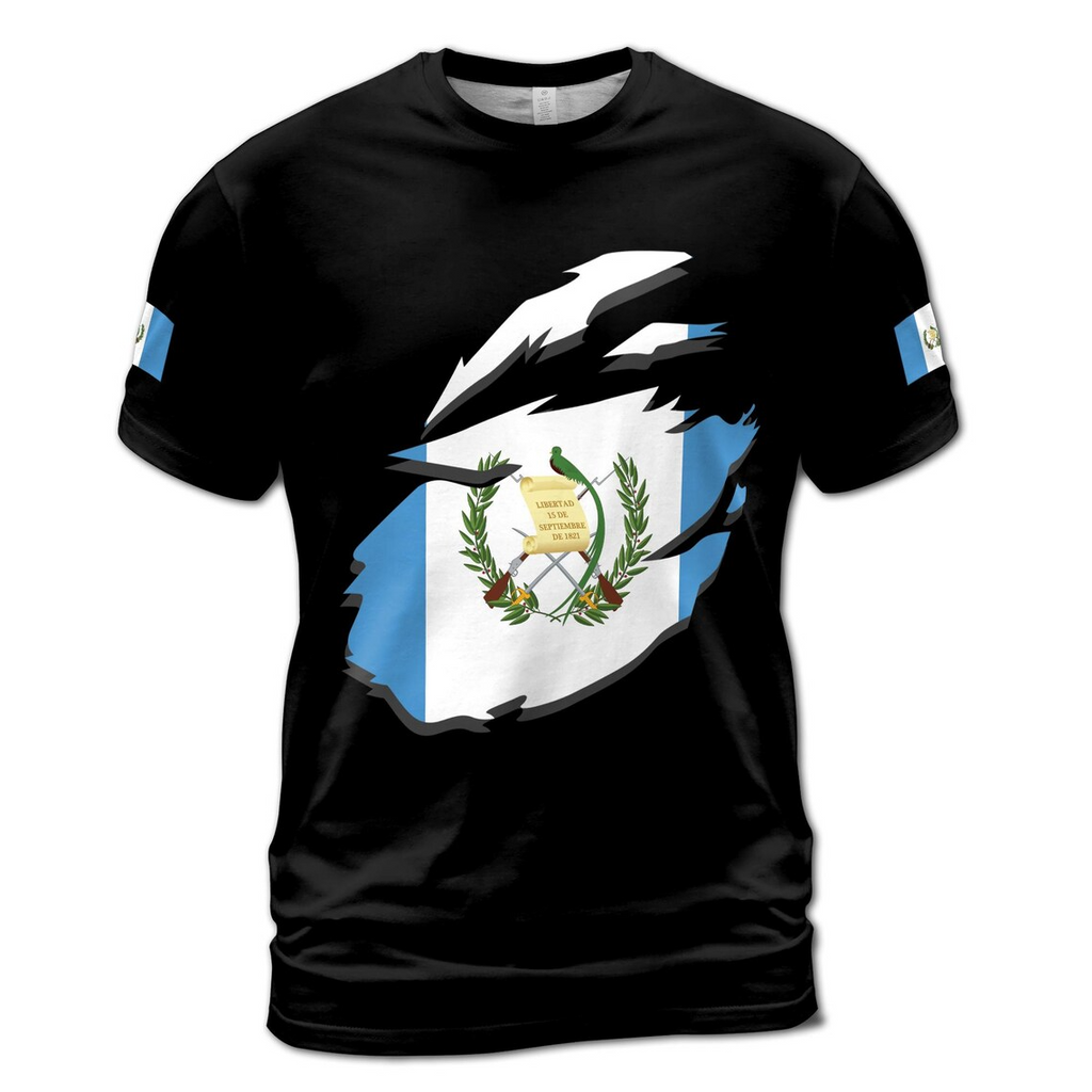 Custom Name Guatemala Guatemalan Flag Patriotic Unisex 3D T-Shirt S-5XL