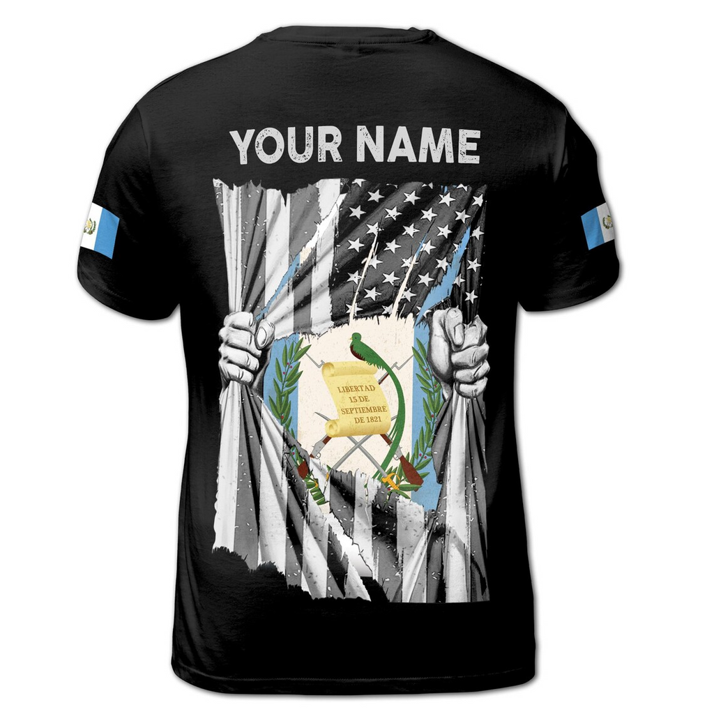 Custom Name Guatemala Guatemalan Flag Patriotic Unisex 3D T-Shirt S-5XL
