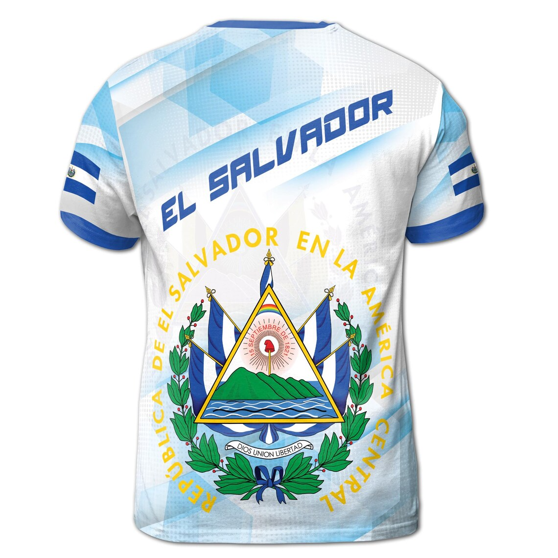 Custom Name El Salvador Flag with Unique Patriotic Unisex 3D T-Shirt S-5XL