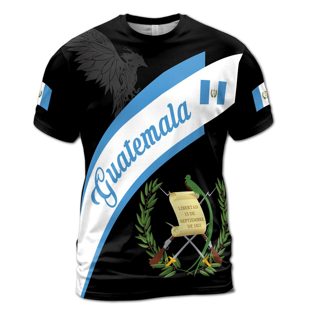 Custom Name Guatemala Flag Hoodie with Unique Flag Colors and Symbol 3D T-Shirt S-5XL