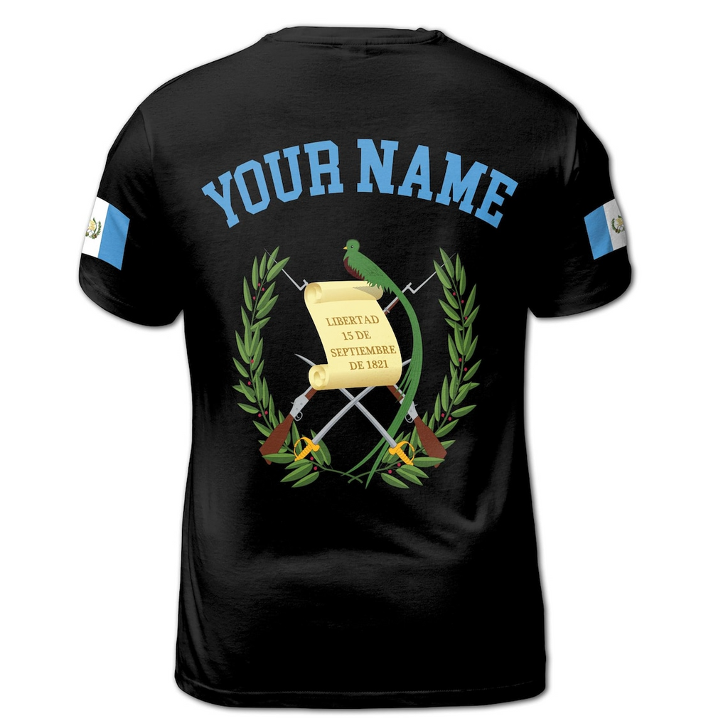 Custom Name Guatemala Flag Hoodie with Unique Flag Colors and Symbol 3D T-Shirt S-5XL