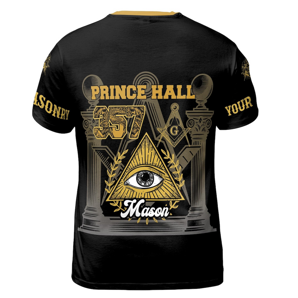 Custom Name Freemason T-Shirt: PHA All Over Print 3D (S-5XL)