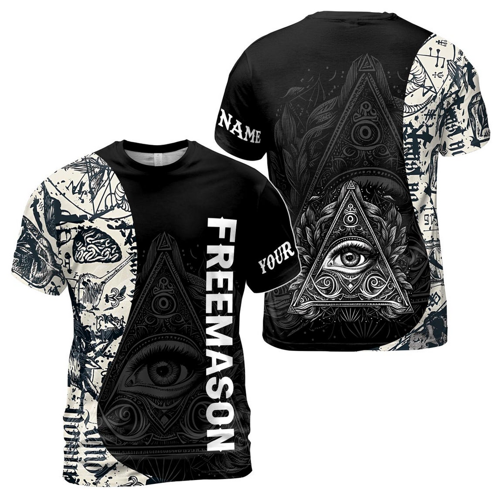 Custom Name Freemason Unlock Your Knowleadge Men's 3D T-Shirt S-5XL