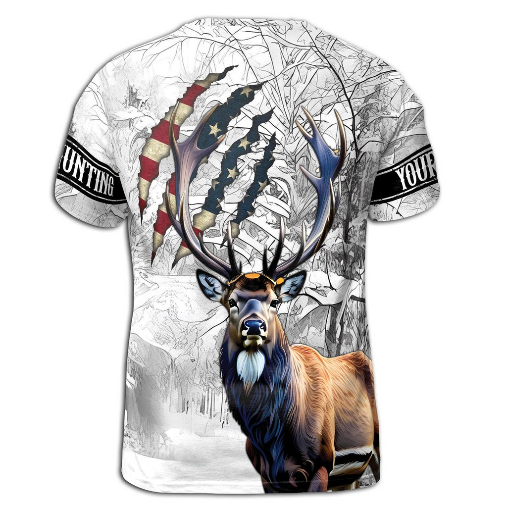 Custom Name Hunting Season America Deer Hunting Men's 3D T-Shirt S-5XL