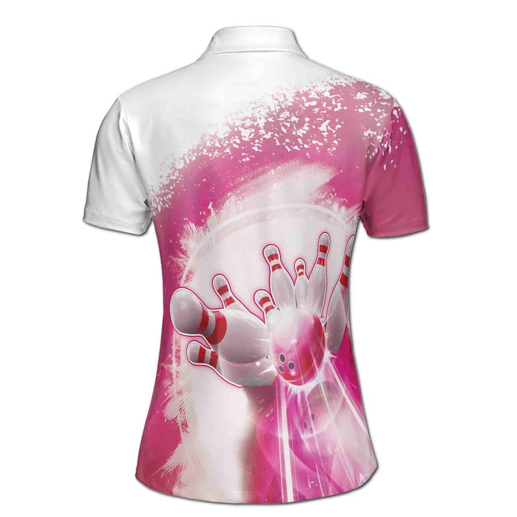Custom Name Pink Flamingo Swing Swear Drink Repeat Golf Women's Polo Shirt (S-5XL)