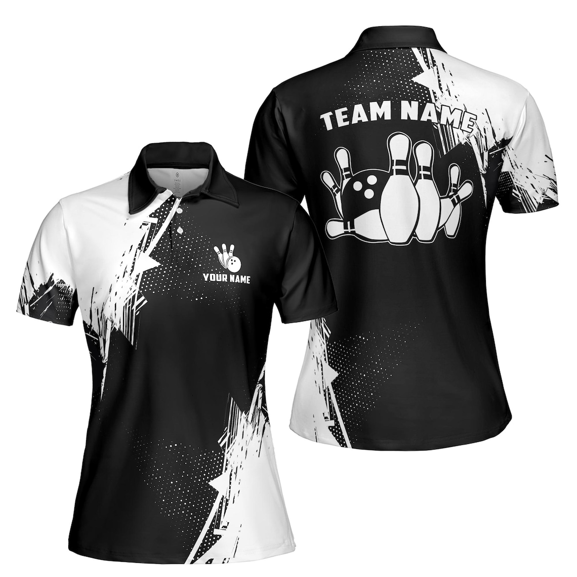 Customized Color Spatter Pickleball Bowling Dart Women's Polo Shirt (S-5XL)