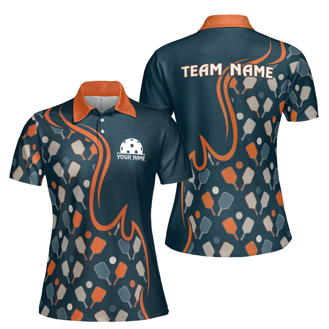Personalized Pickleball Paddles Pattern Women's Polo Shirt (S-5XL)