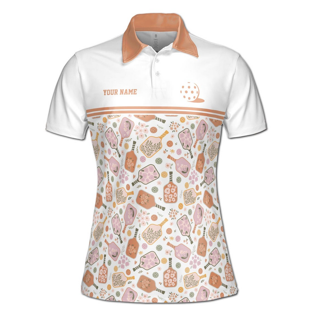 Customized Name Grain Color Pattern Pickleball Team Women's Polo Shirt (S-5XL)