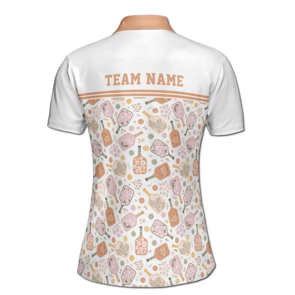 Customized Name Grain Color Pattern Pickleball Team Women's Polo Shirt (S-5XL)