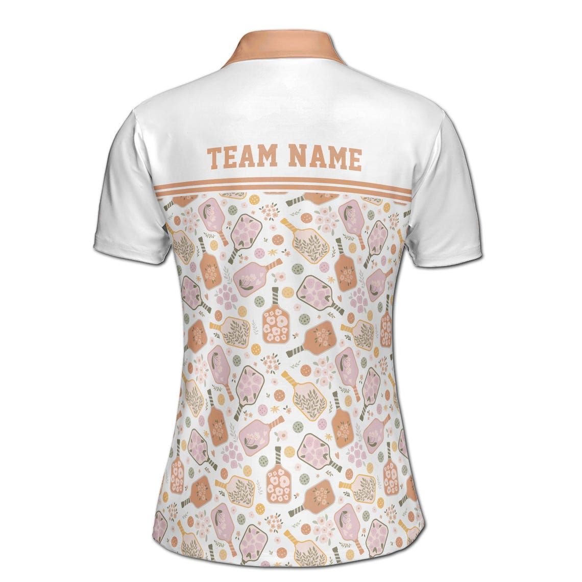 Customized Name Grain Color Pattern Pickleball Team Women's Polo Shirt (S-5XL)