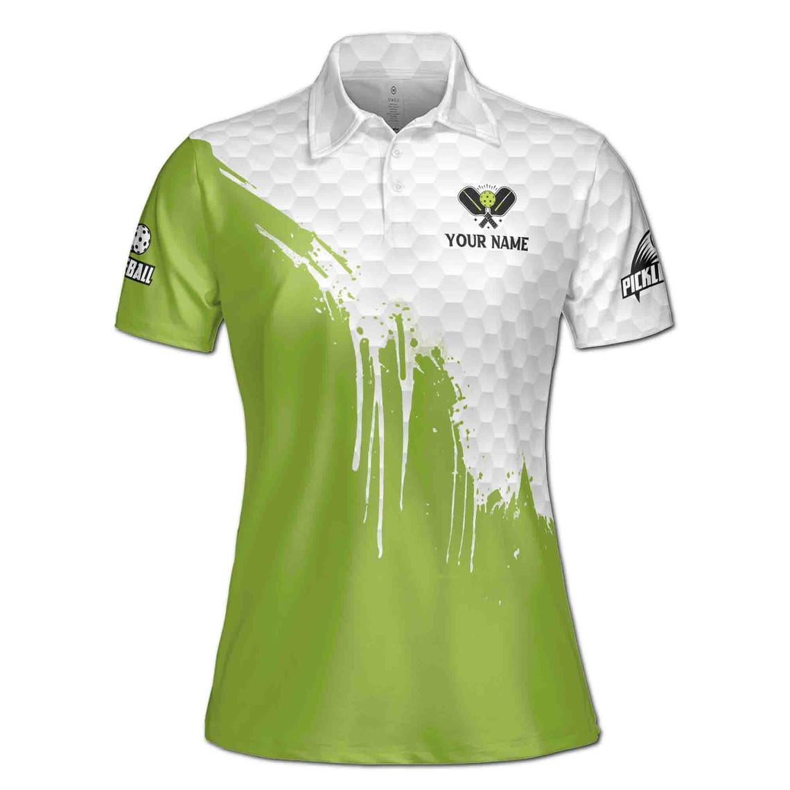 Personalized Name Team America Flag Pickleball Lover Women's Polo Shirt (S-5XL)
