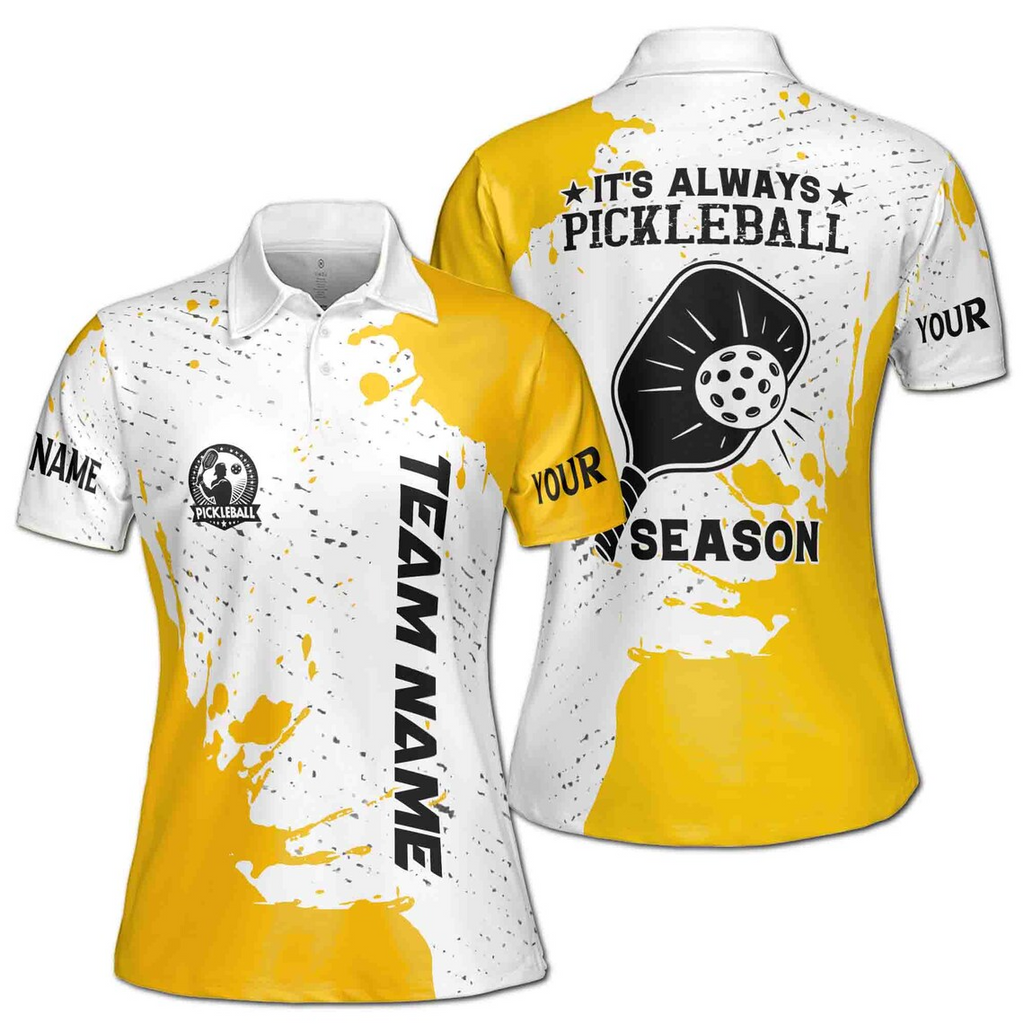 Personalized Name Team Always Pickleball Season Women's Polo Shirt (S-5XL)