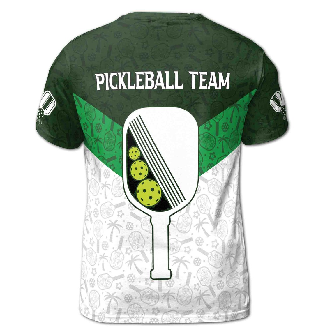 Custom Name Team Funny Hawaiian Pattern Pickleball Lover 3D T-Shirt S-5XL