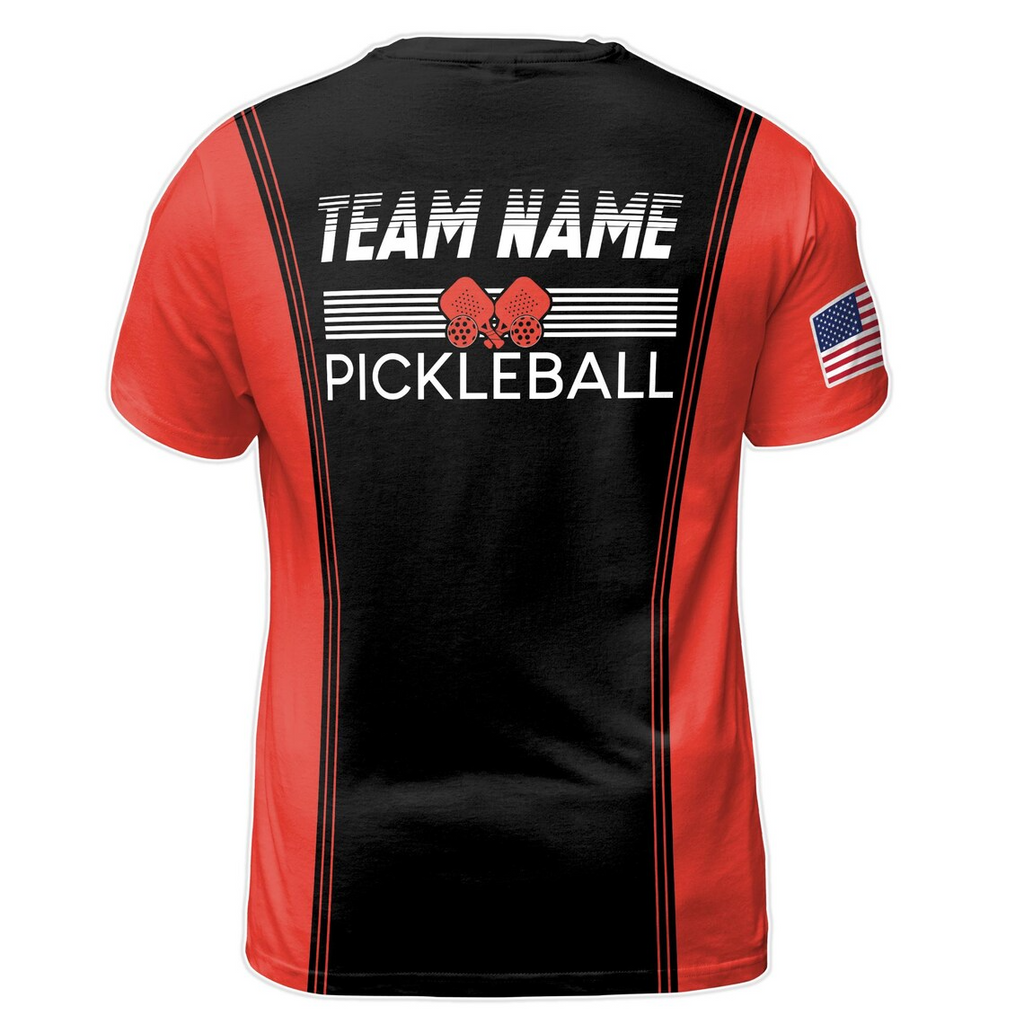 Customized Name Patriotic American Pickleball Player Men's 3D T-Shirt S-5XL