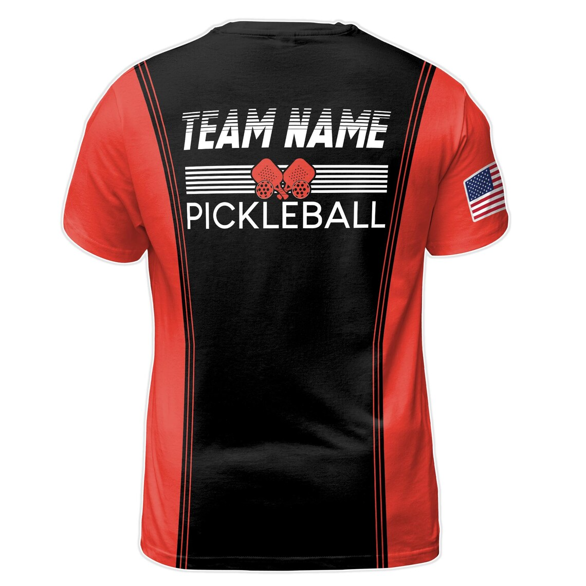 Customized Name Patriotic American Pickleball Player Men's 3D T-Shirt S-5XL