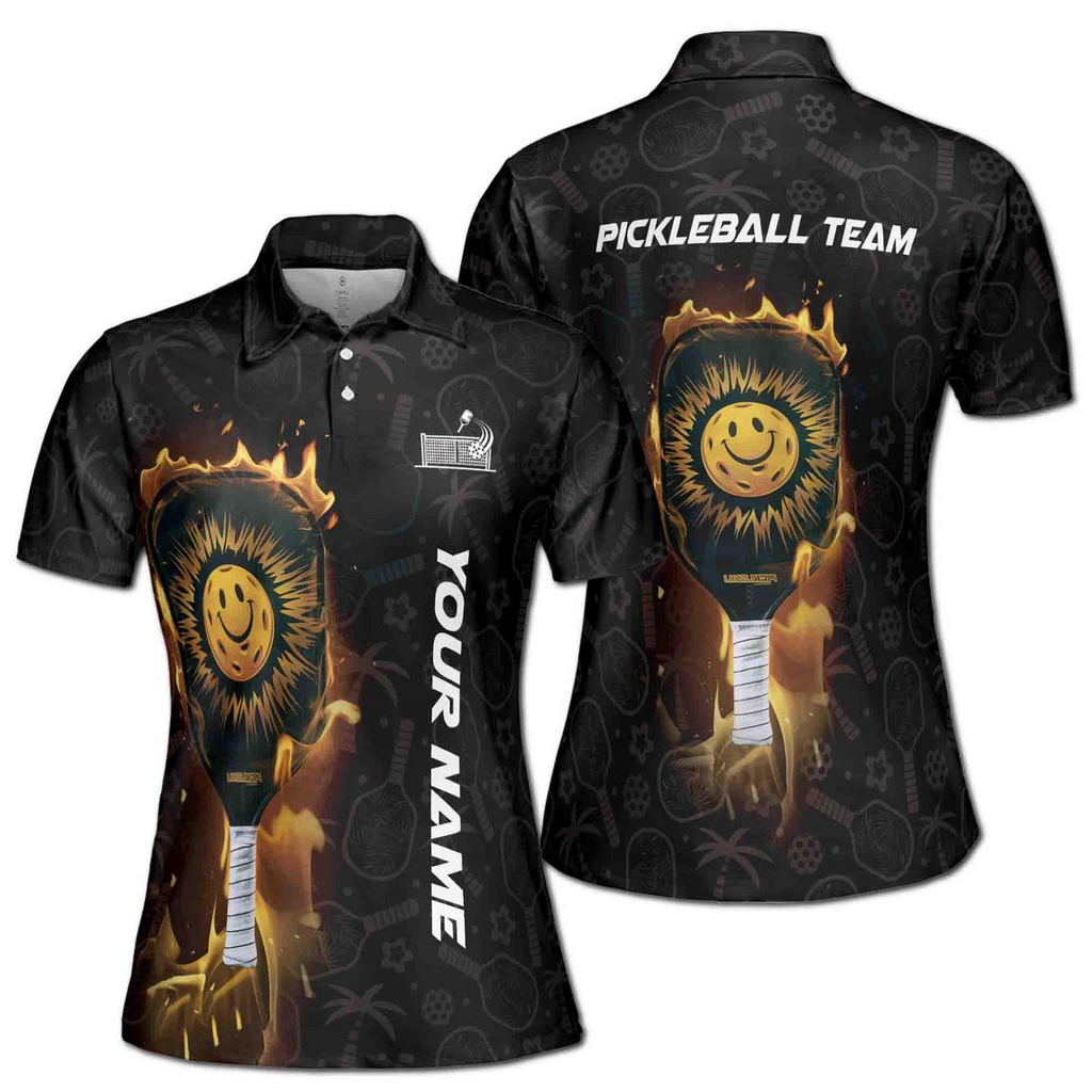 Customized Name Team Funny Pickleball Paddle Women's Polo Shirt (S-5XL)