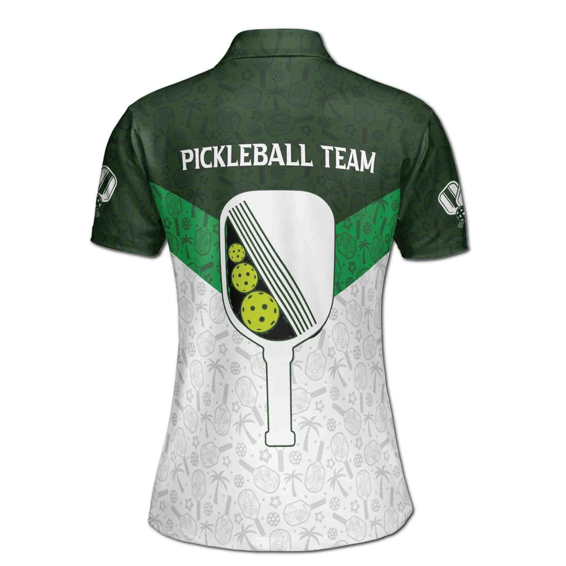 Custom Name Team Funny Hawaiian Pattern Pickleball Lover Women's Polo Shirt (S-5XL)