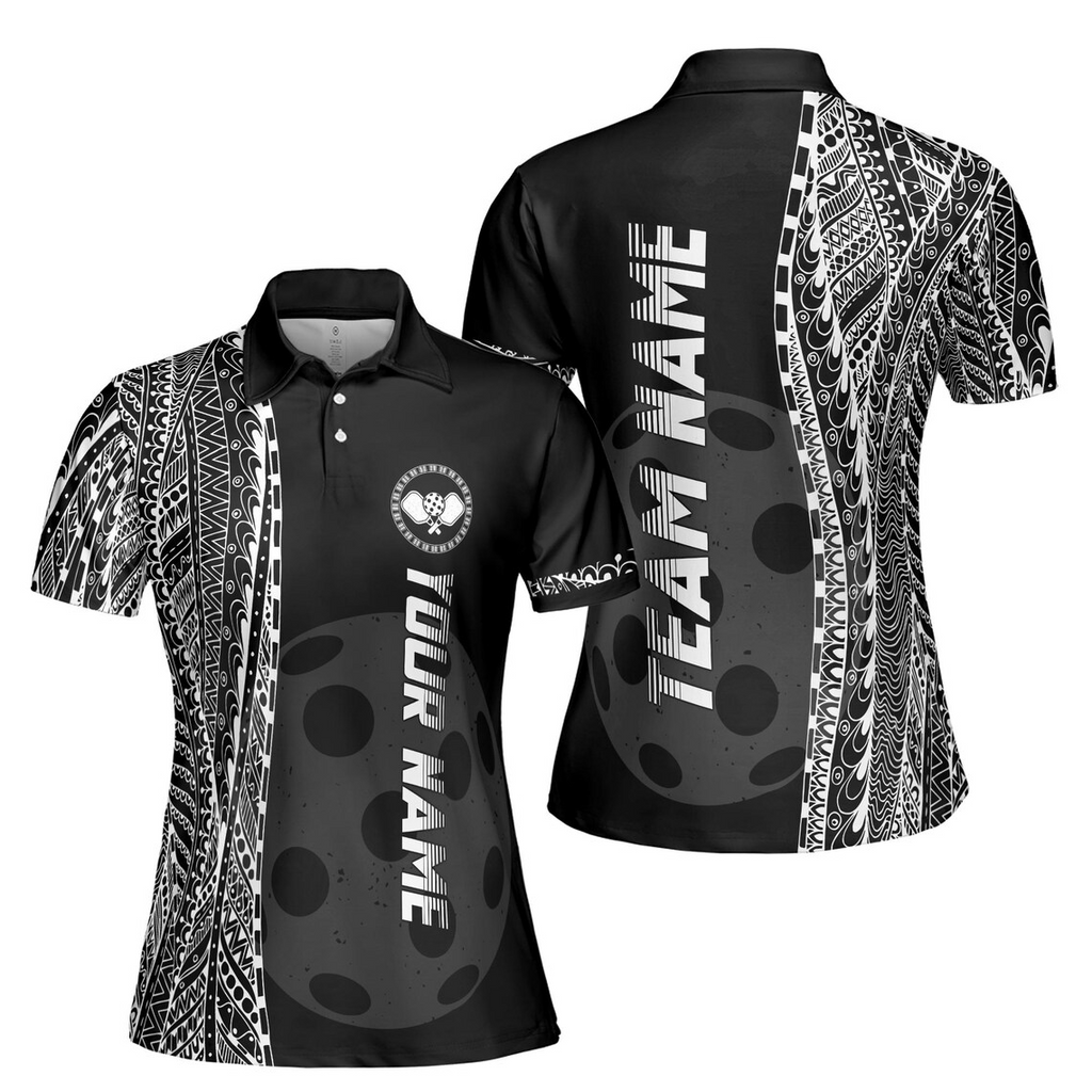 Personalized Name Viking Tribal Art Pickleball Team Women's Polo Shirt (S-5XL)
