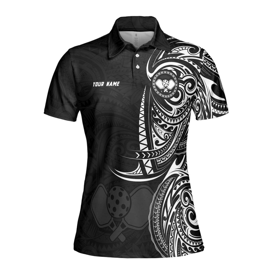 Customized Name Viking Ancient Tribal Pattern Pickleball Women's Polo Shirt (S-5XL)