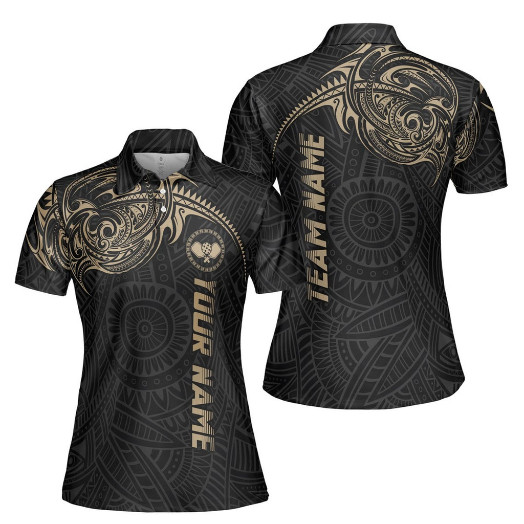 Customized Player Viking Tribal Pattern Team Pickleball Women's Polo Shirt (S-5XL)