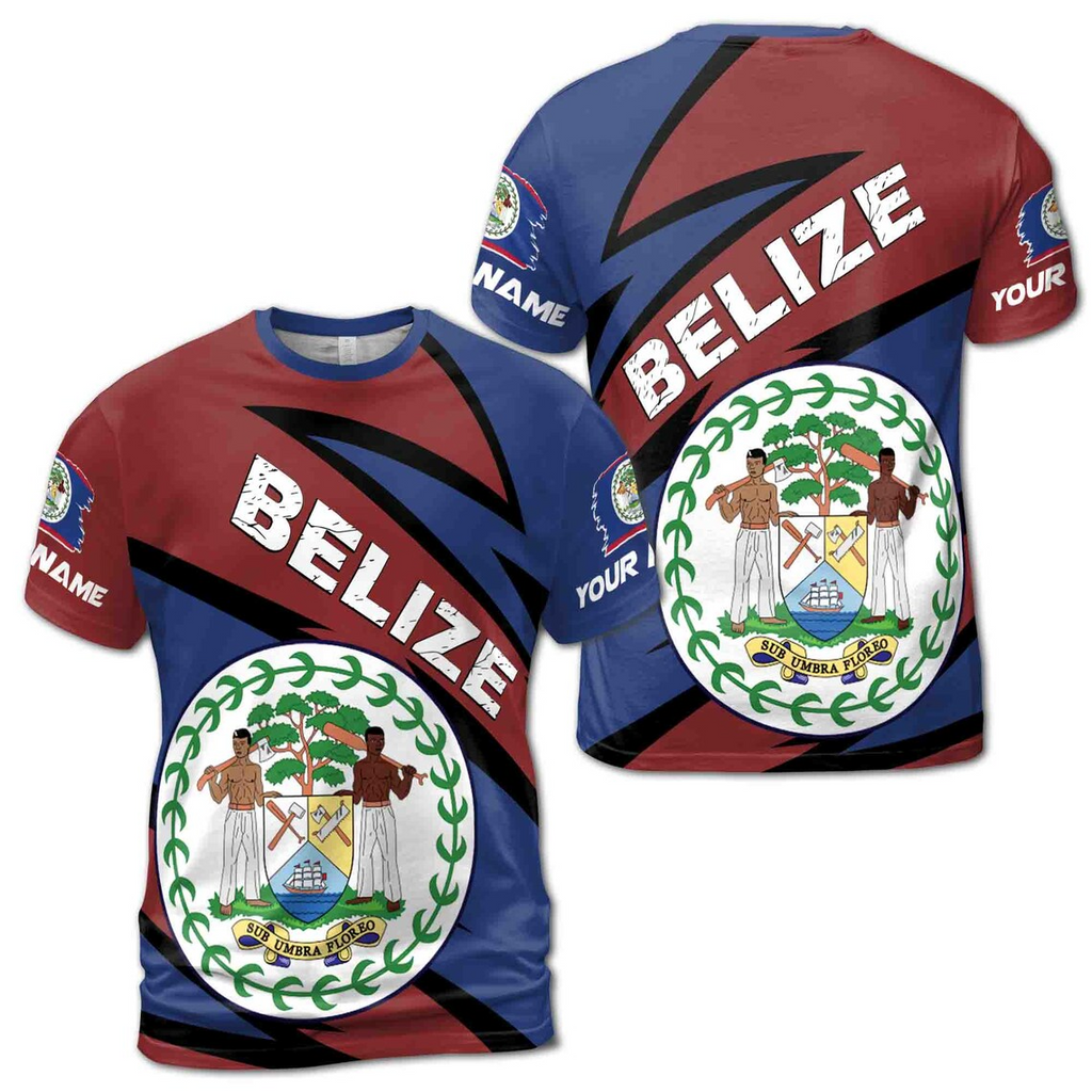 Customized Belize Coat Of Arms Men's 3D T-shirt S-5XL