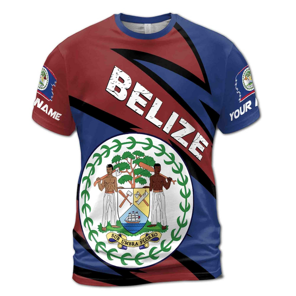 Customized Belize Coat Of Arms Men's 3D T-shirt S-5XL