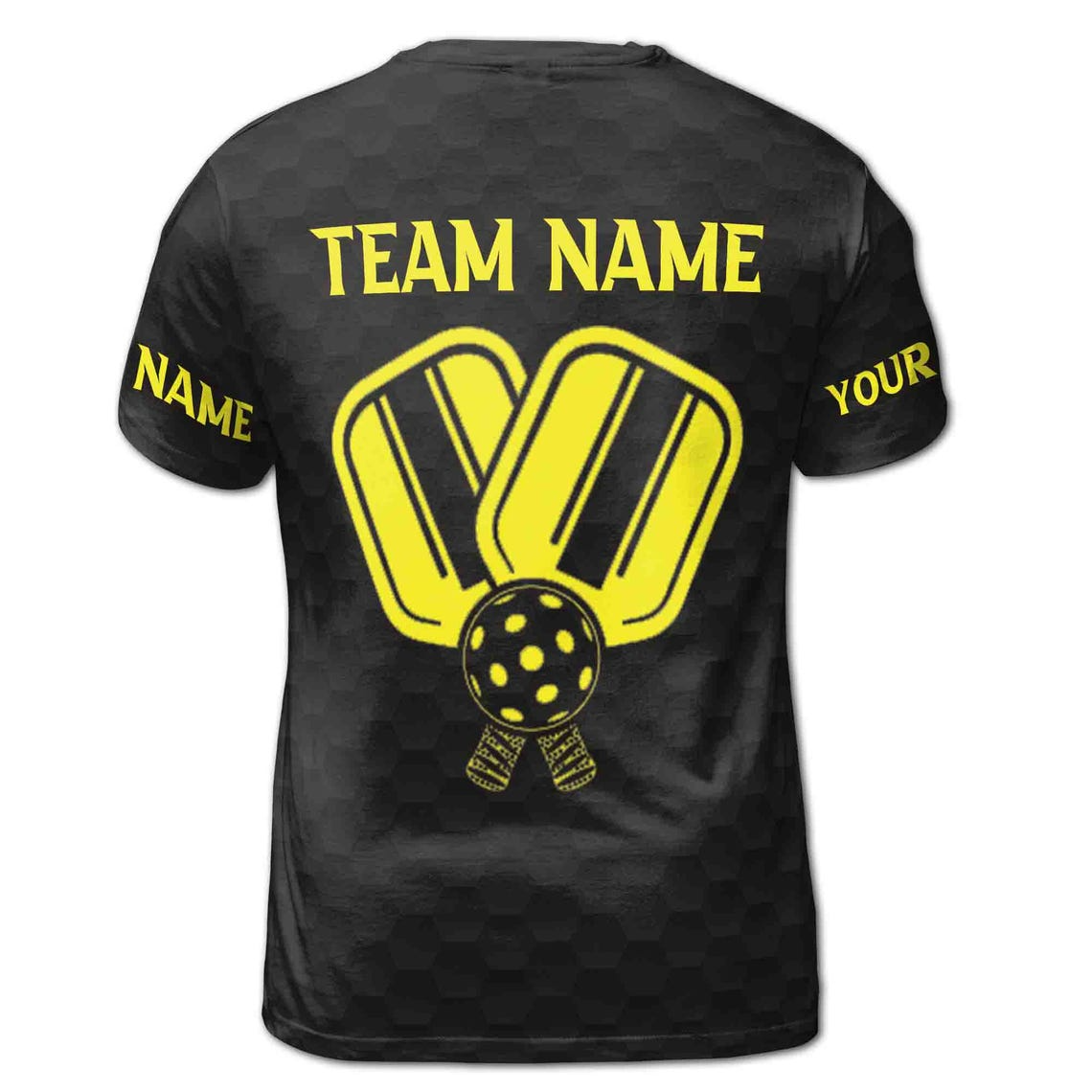 Custom Name Pickleball Team Name Fireball Black Men's 3D T-shirt S-5XL