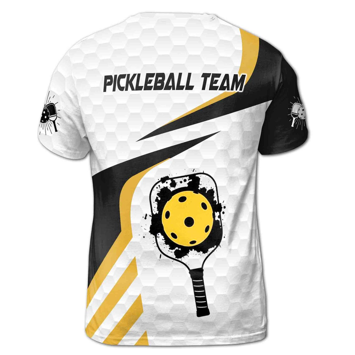 Custom Name Pickleball Paddle Color Spatter Men's 3D T-shirt S-5XL