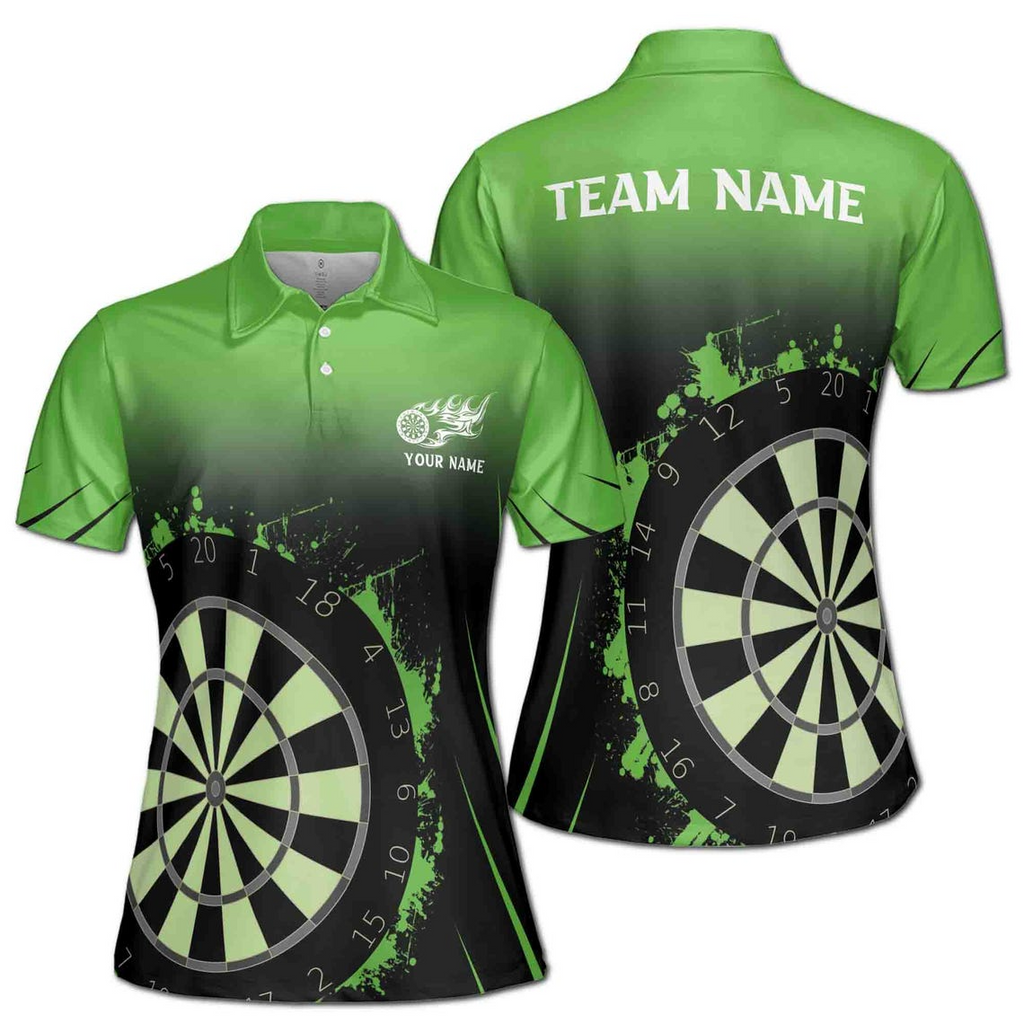 Customized Teal Blue Darts Team Women's Polo Shirt (S-5XL)