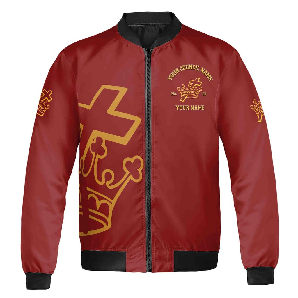 Customize Name Freemasonry Lady Knights Templar Freemasonry Bomber Jacket (S-5XL)
