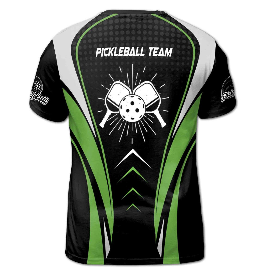 Custom Name Pickleball Team Name Stripe and Dot Pattern Men's 3D T-shirt S-5XL