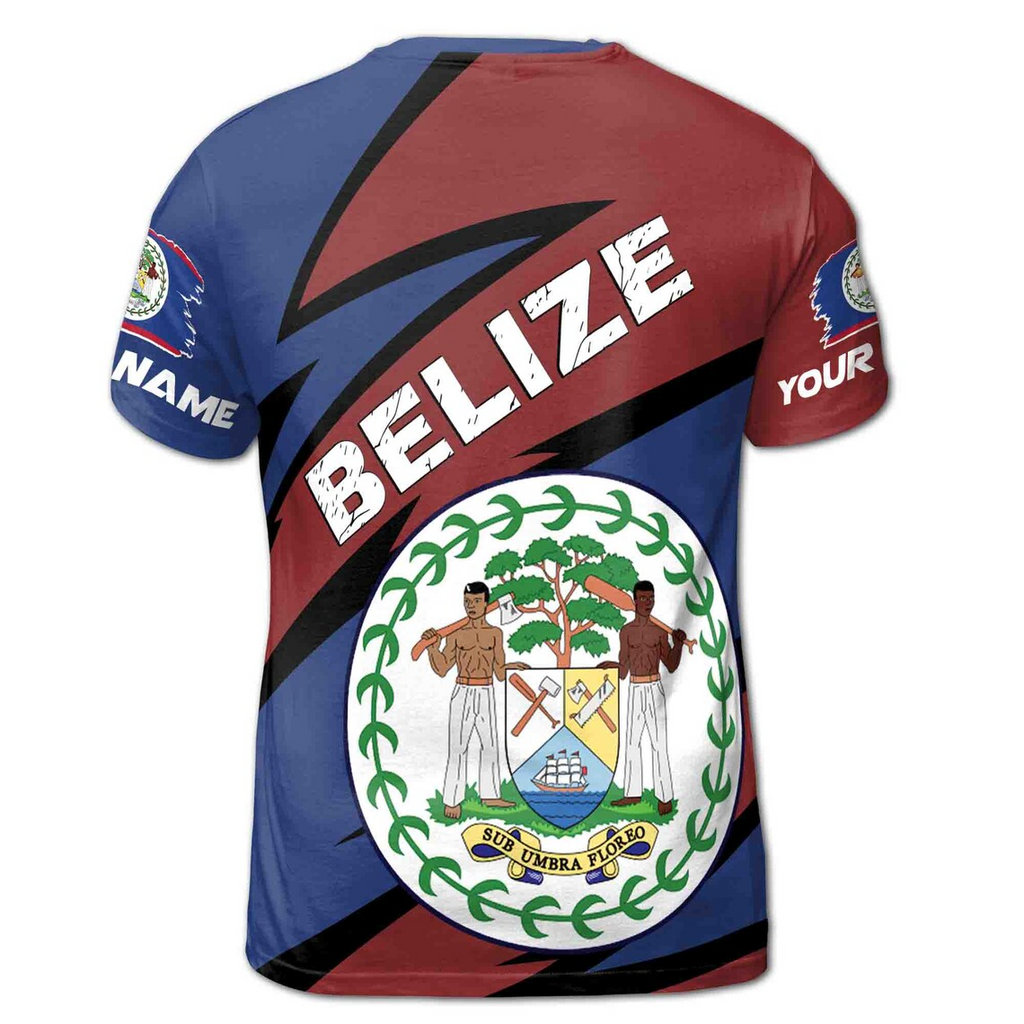 Customized Belize Coat Of Arms Men's 3D T-shirt S-5XL